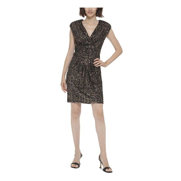 CALVIN KLEIN Dresses & Skirts - NWT CALVIN KLEIN Womens Black Lined Cap Sleeve Above The Knee Sheath Dress 6
